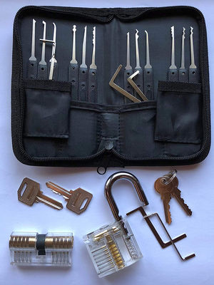 Lock Pick Sets 24PC Hook Lockpick 20pcs House Lock Set for Picking Practice